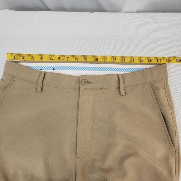 FootJoy Men's Size 34 x 30 Kahki Flat Front Polyester Blend Flat Front Golf Pant - Picture 3 of 11